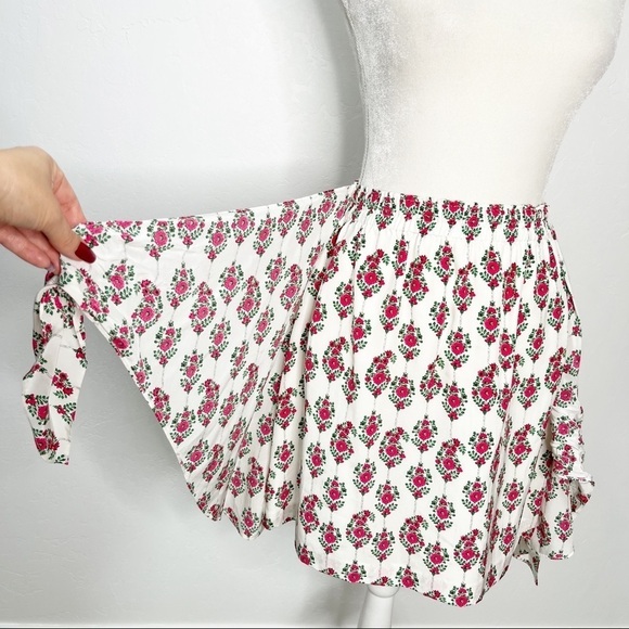 Club Monaco Layli Floral Silk Front Tie Skirt Size 2 - Picture 6 of 12